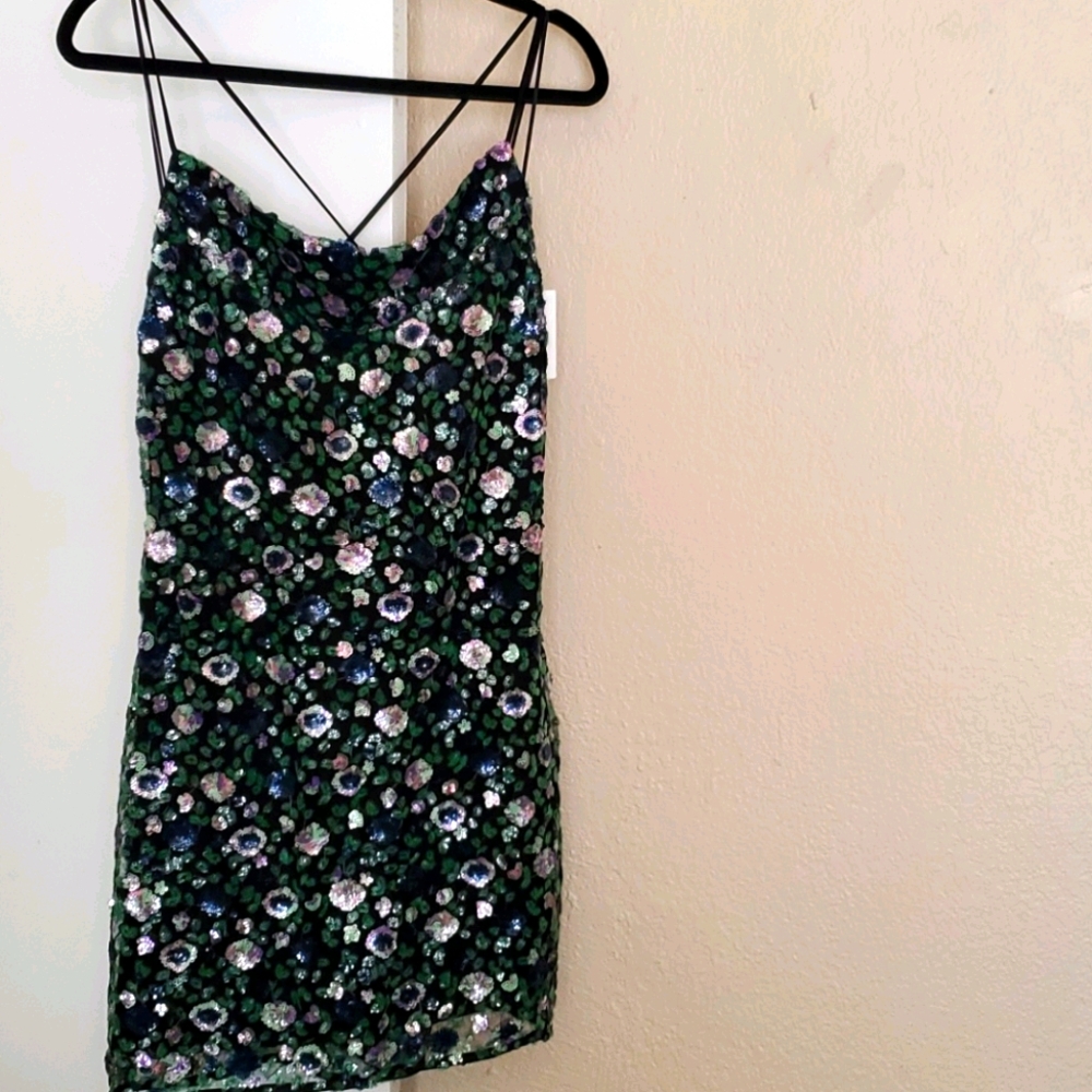 Sequin Embellished Strap Dress